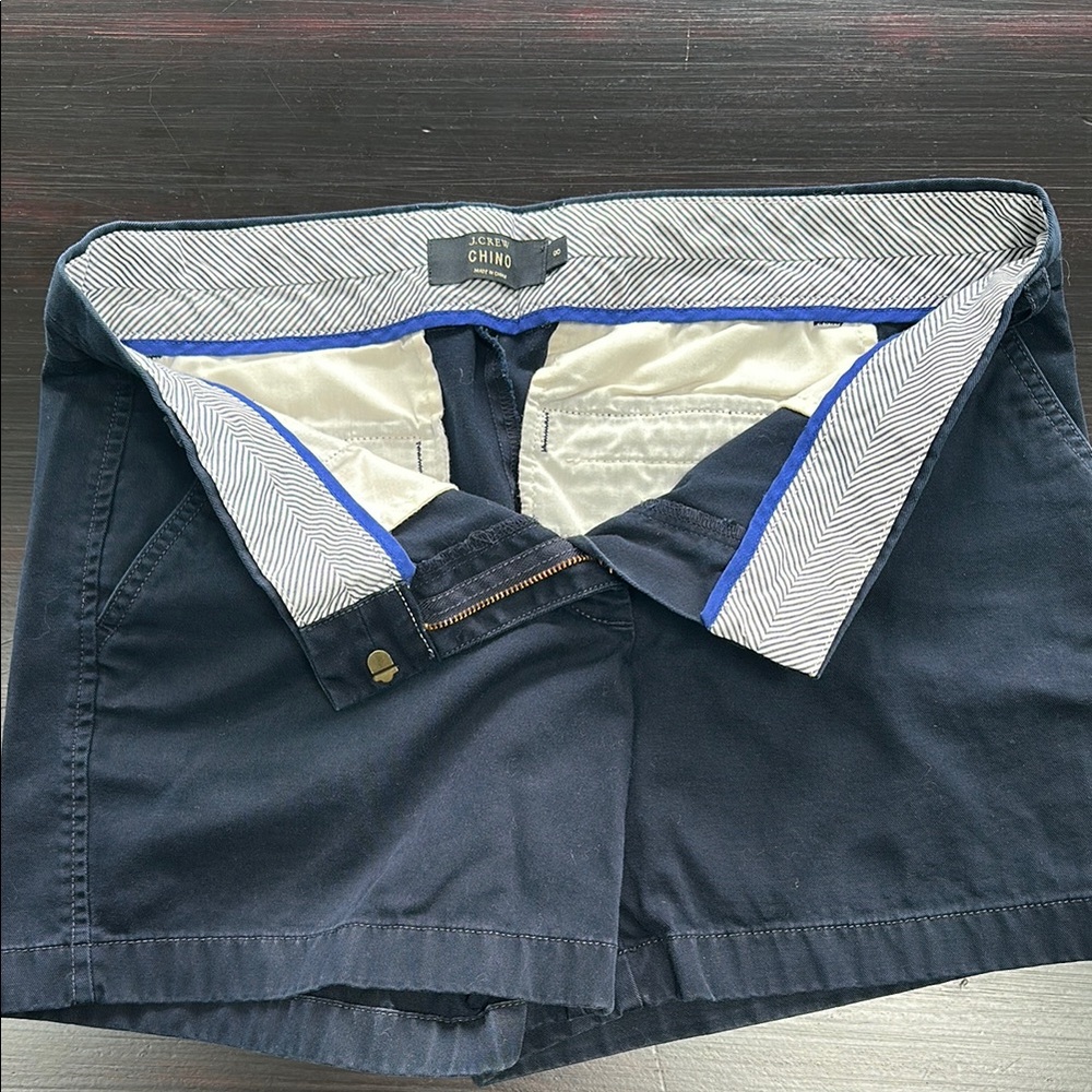 J Crew Navy Blue Chino Shorts size 8